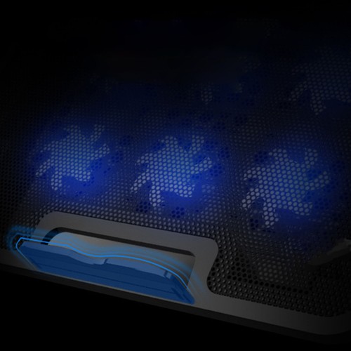 Laptop Kühler mit LED Licht Dual USB Notebook PC Cooling Pad Computer Kühlung F - Bild 4 von 12