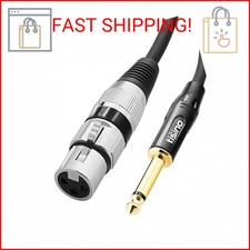 Tisino Female XLR to 1/4 6.35mm TS Mono Jack Unbalanced Microphone Cable Mic C