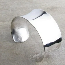Solid 925 Sterling Silver Wide Cuff  Women's Bracelet Handmade Jewelry AK9988