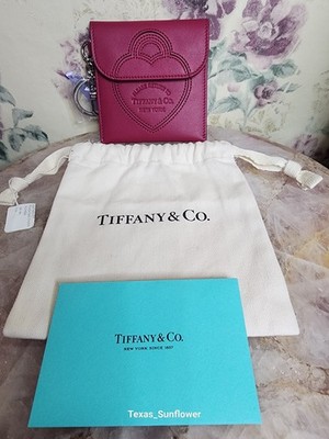 Tiffany & Co. Fuchsia Leather Pouch Clutch Purse Card Holder RARE