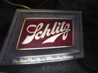 Vtg SCHLITZ BEER Lighted Window Bar Sign Advert, Milwaukee Famous (WORKING)