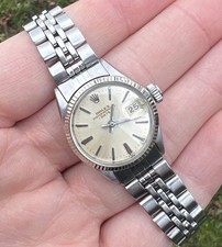 STUNNING Ladies Rolex Oyster Perpetual Watch Champagne & Silver Jubilee Fluted