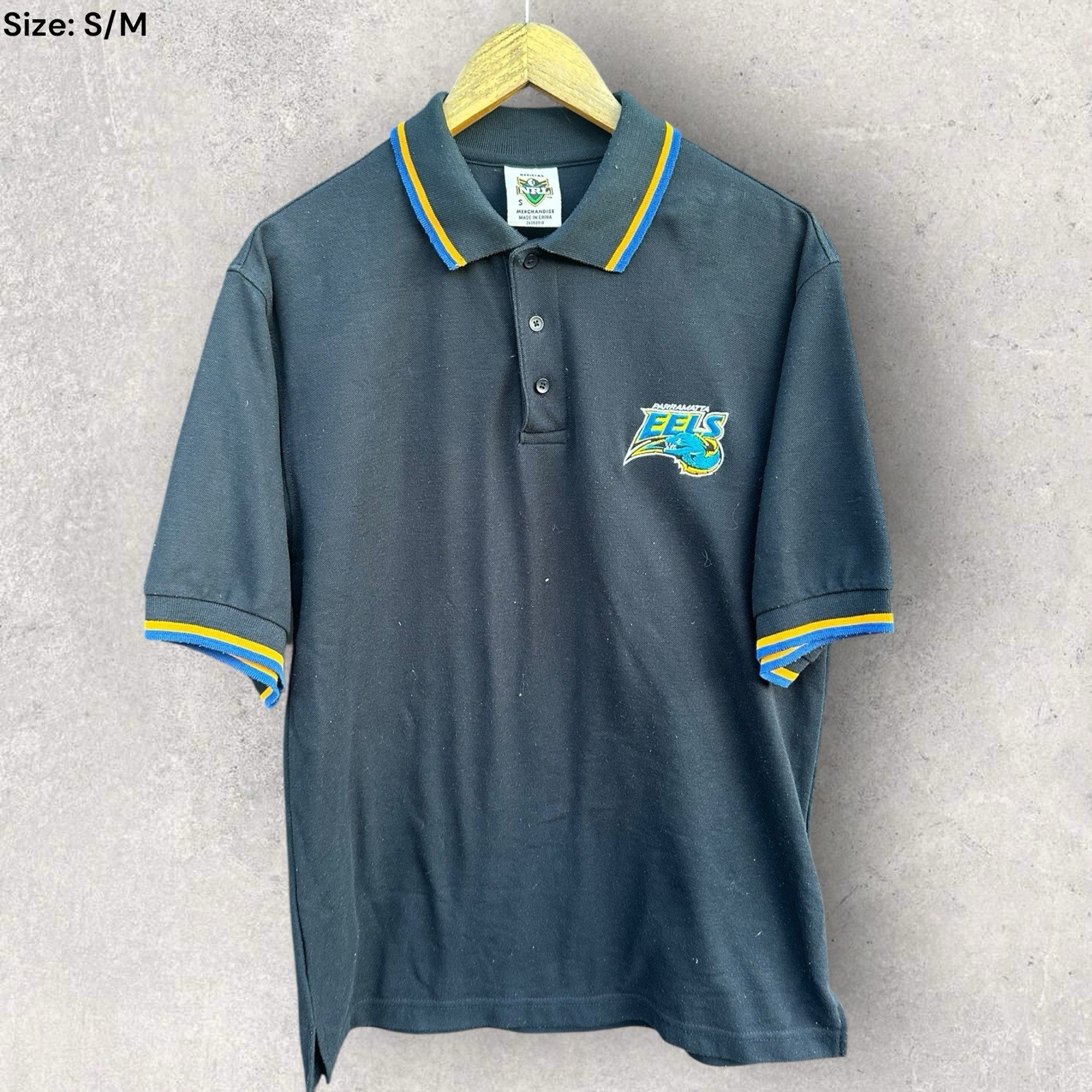 PARRAMATTA EELS VINTAGE RUGBY LEAGUE POLO SHIRT Size Small