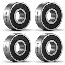 4 PCS 6203-2RS Deep Groove Ball Bearing 17x40x12mm Double Rubber Sealed Steel