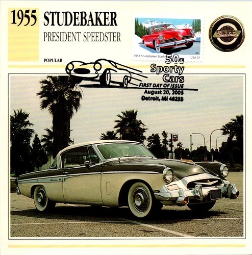 Dr Jim Stamps Maximum Card 1953 Studebaker Starline 50S Sporty Cars Fdc