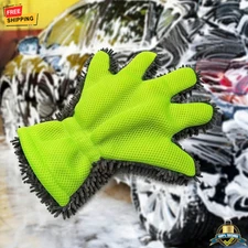 1 pc Soft Microfiber Car Wash Glove – Full-Finger Chenille Cleaning Mitt