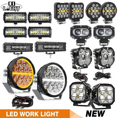 2X LED Arbeitsscheinwerfer Flutlichtstrahler 12V-24V IP68 Auto LKW Scheinwerfer