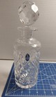 Vtg 1990 ROYAL DOULTON Signed CRYSTAL CLARET Round DECANTER with Faceted Stopper