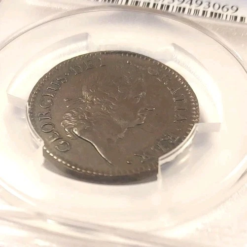 Pop 1 Of 1, Only PCGS XF 45,  1722 Hibernia Halfpenny Colonial Copper Coin 1/2p - Image 4 of 4