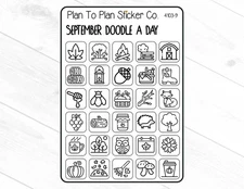 4103-9~~September Doodle a Day Planner Stickers.