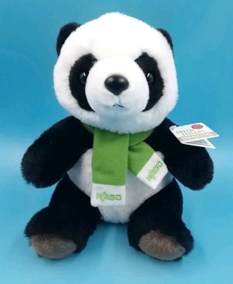 WAGO Green Friends Teddy Hermann Panda Bär mit Schal 21 cm Stofftier