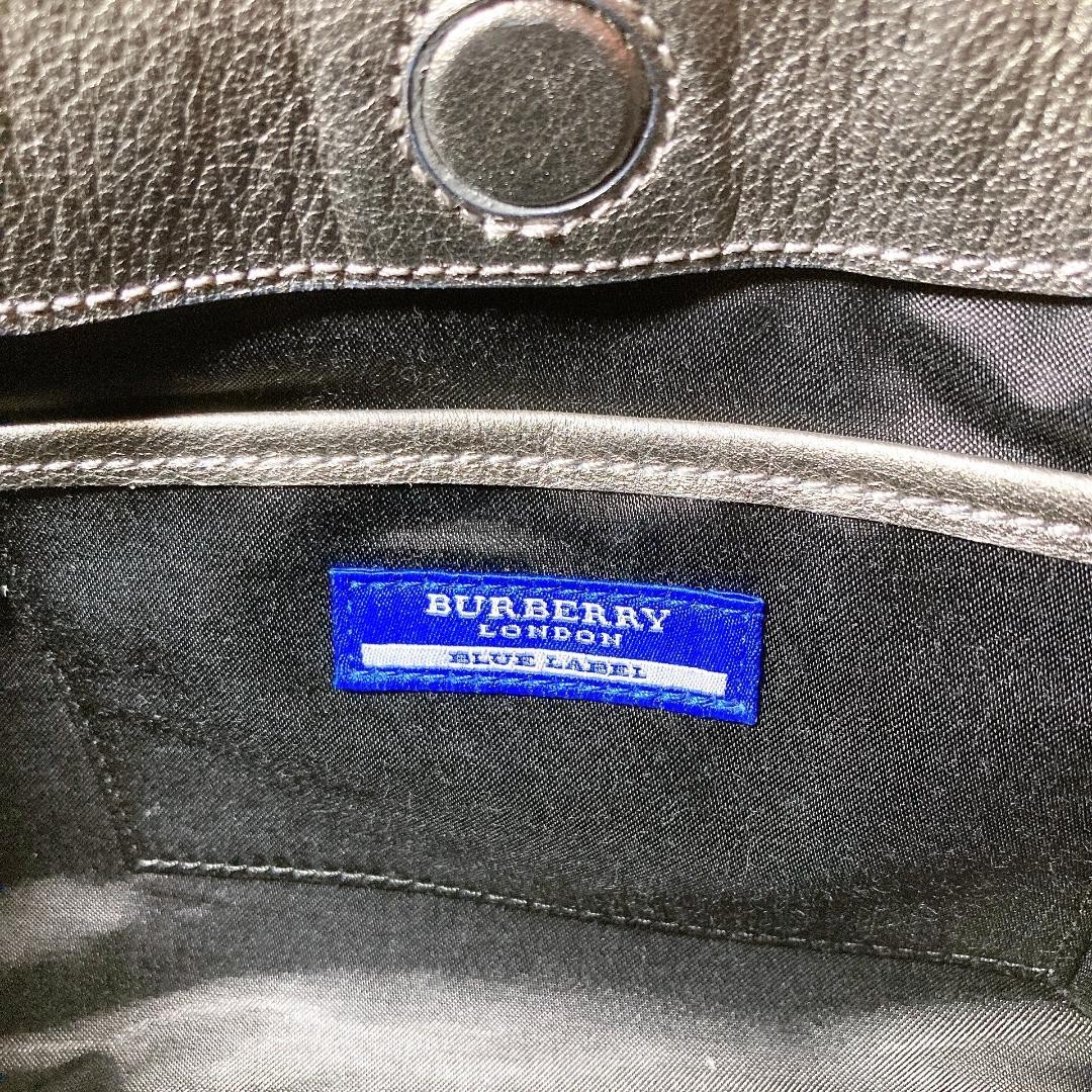 Burberry Blue Label One Shoulder Bag Navy Glitter Canvas Leather Logo Bag New thumbnail 18