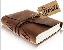 Leather Bound Journal 240 Pages-Vintage Blank Paper Diary for Writing, Sketching