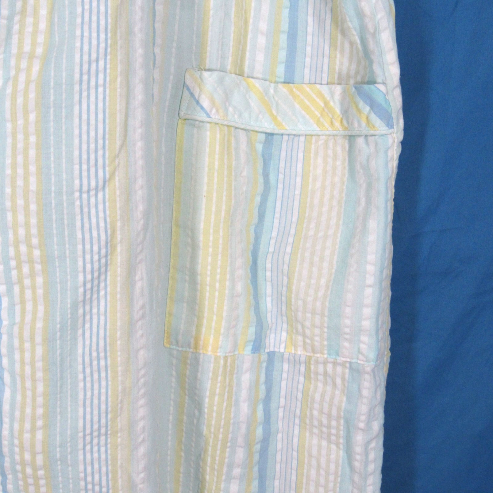 SIMPLY BASIC SLEEPWEAR Blue/Yellow SEERSUCKER Zip… - image 4