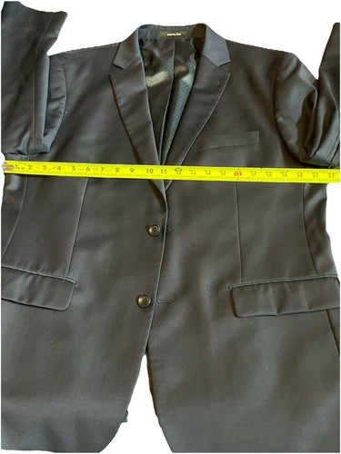 MANTONI 2 PC Suit Nopleat 2BT Vent Navy 100% Virgin Super Fine Wool Men 44R-40W - Picture 8 of 17