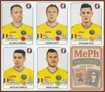 Romania   2016 Panini UEFA EURO Update Stickers 54x 55x 60x 62x 68x   5 Lot Set