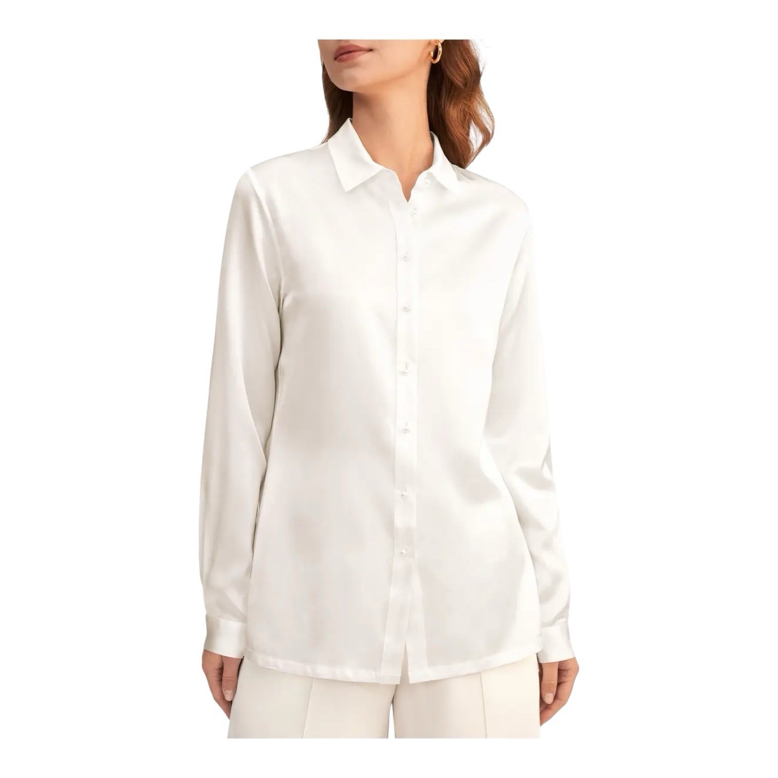 Lilysilk Woman's Basic Concealed Placket Silk Shi… - image 1
