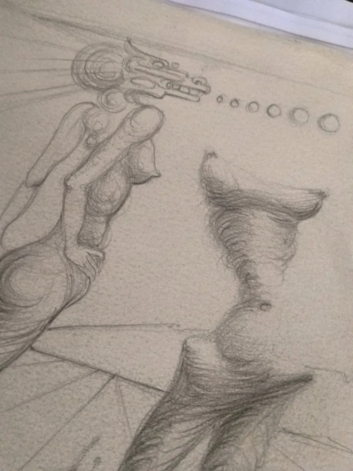 Salvador Dalí's Surrealist Drawing Original Hand Sketch on Paper Signed - Image 4 of 4