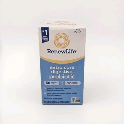  Renew Life Extra Care Digestive Probiotic 50 Billion CFU 12 DIVERSE 60 count 