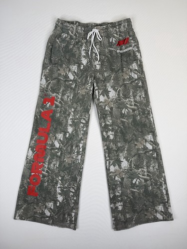 Hybrid Apparel Formula 1 Racing Division Sweatpants Mens L Green Camo Wide Leg