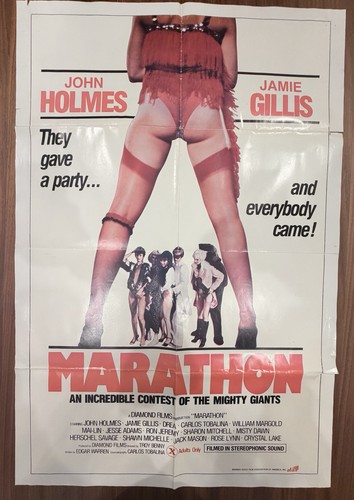 Original Marathon Movie Poster 1970s – Adult Exploitation – Rare