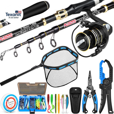 Fishing Gear,Full Fishing Pole Kit Include Fishing Rod and Reel Combo, Tackle Bo