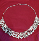 Vintage 1970s Sarna India Ornate Silver Metal Necklace Stars and Moons BOHO — photo 1