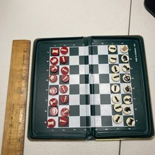 Vintage Magnetic Portable Foldable Pocket Travel Chess Set Made in Germany
