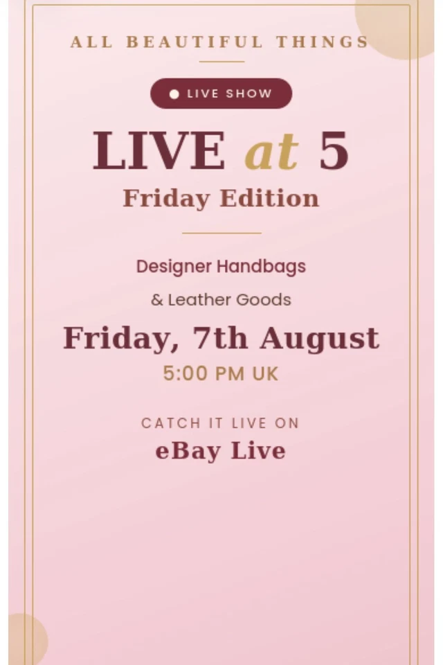 All Beautiful Things Live at Five show !Designer handbags & leather goods!