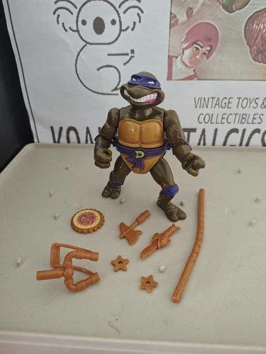 Vintage TMNT Ninja Turtles Figure Storage Shell Don 1990 Complete