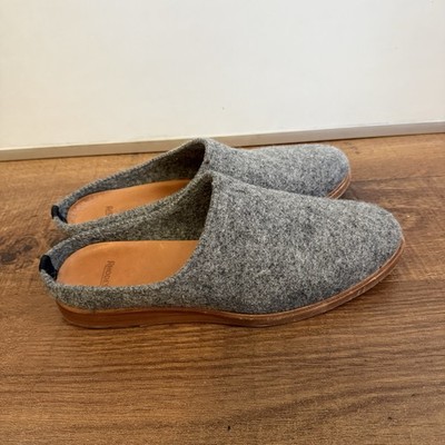 Rhodes Mule Slippers Mens 10 Gray Wool Felt Slip On House  display picture 1