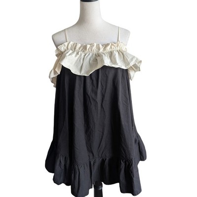 Anthropologie The Ruffle Swing Polin Cotton Mini Dress Size Medium