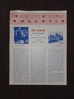 July 1971 Duke Ellington Country Club Of Detroit Bulletin Golf Grosse Pointe MI
