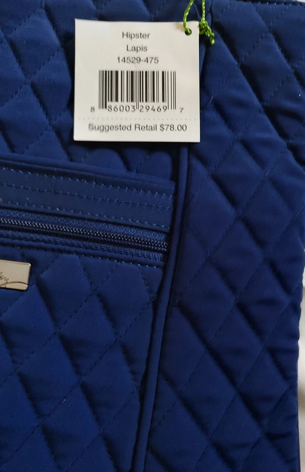 Bolso Bandolera Vera Bradley Hipster Para Mujer LAPIS Azul Acolchado Nuevo con Etiquetas Foto 3 de 4