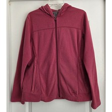 REI Co op Womens Fleece Hooded Jacket Pink Full Zip Activewear Size L