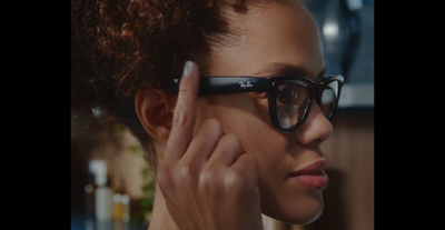 Ray-Ban | Meta AI Skyler RW4010 601/CH Shiny Black w/ Amethyst