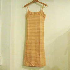 Marc Jacobs Cotton Strap Striped Dress Orange Size S MJ1225239
