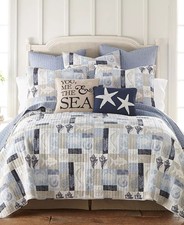 Levtex Home Cerralvo Reversible 3-Pc. Quilt Set, King/California King - Blue/Tau