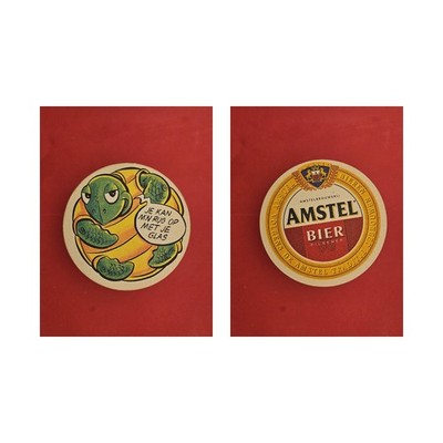 Amstel Je kan m'n rug op met je Glas Brauerei Bierdeckel Bier