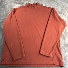 Columbia Sweater Mens Reddish Orange Fleece Mock Neck Pullover, XL