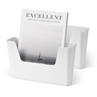 Zeitungshalter Wand Zeitschriftenhalter Briefhalter Dokumentenablage Weiß Set 2