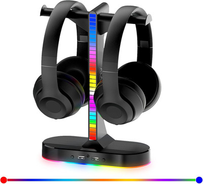 Dual Headset Halterung RGB, Kopfhörer Ständer LED, Headset Ständer, Kopfhörerhal