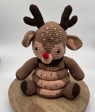Handcrafted Crocheted Child  s Reindeer Stacking Toy 14  