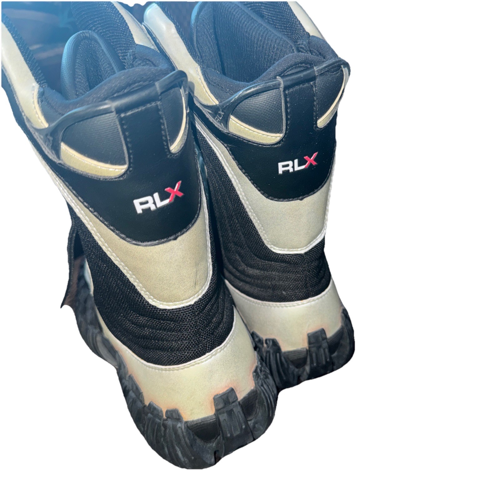 Extremely Rare RLX combat Riding Boots Blk/metallic Gray Htf Color image 4