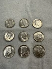 1964 Kennedy Half Dollar Lot Of 9 Coins