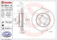 2X Brembo Bremsscheibe 09.B974.11 FüR Ssangyong