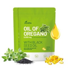 2 Pack Oil of Oregano Black Seed Oil Capsules Natural Antioxidant Support 600ct