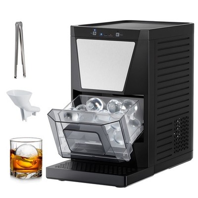 2'' Ice Ball Maker Countertop 2 Clear Spheres in 40 Mins for Whiskey & Cocktails