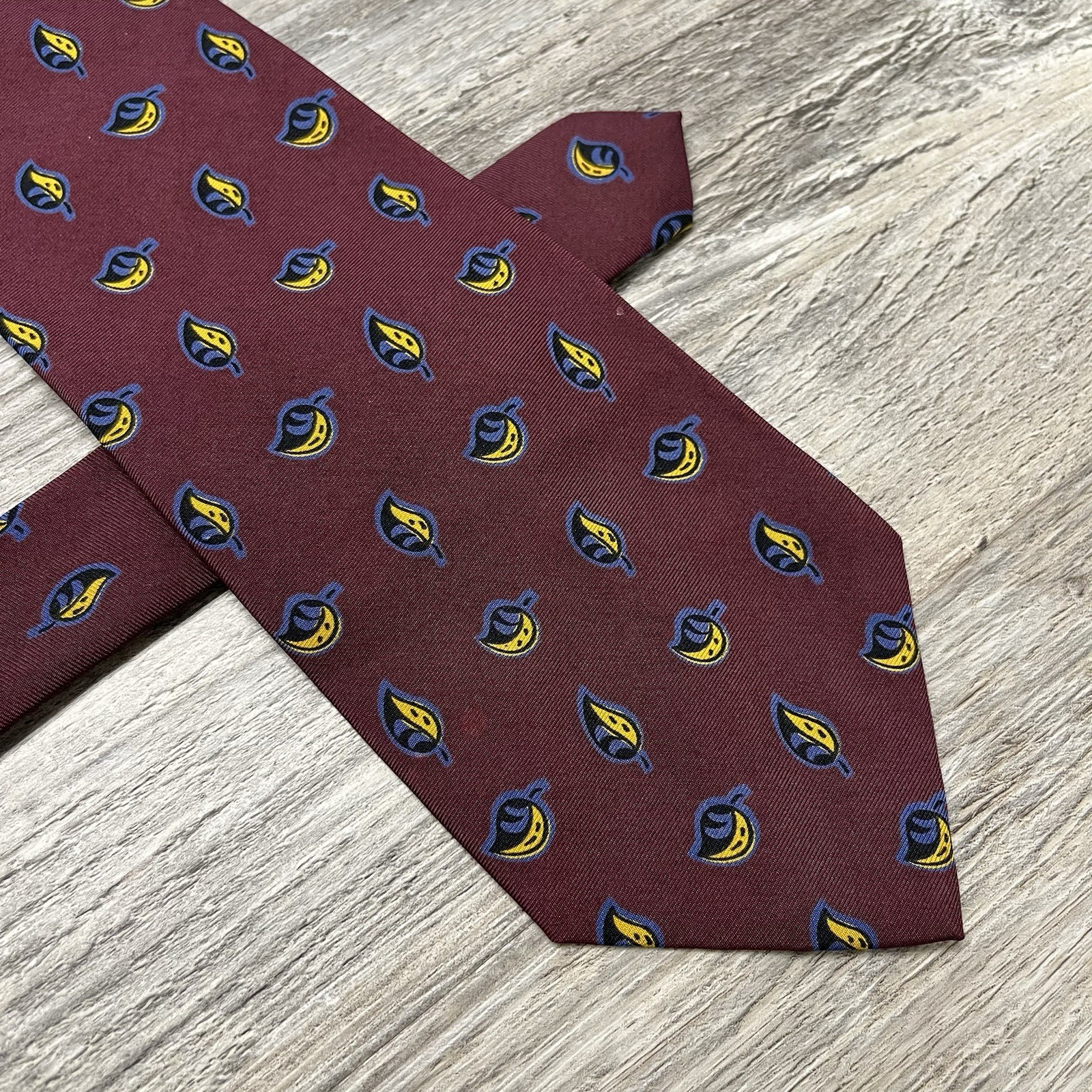 Polo Ralph Lauren Vintage Green Leaf Neck Tie Silk USA Hand Made 57 X 3.5 Red