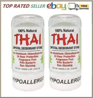 Deodorant Stones of America Thai Crystal Deodorant 4.25 oz (2 Pack) - Natural.